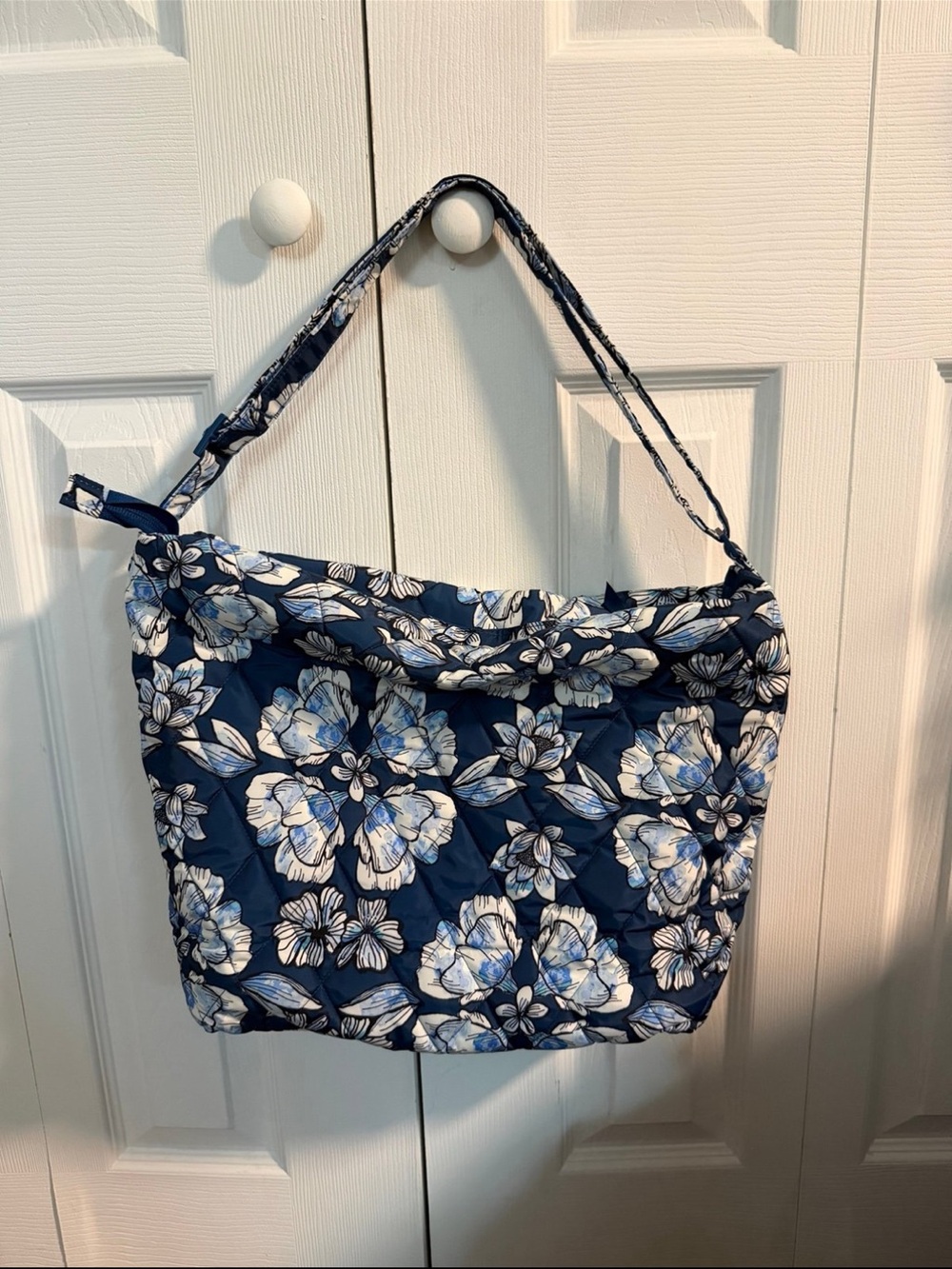 Vera Bradley Navy Blue Quilted Floral Shoulder Bag